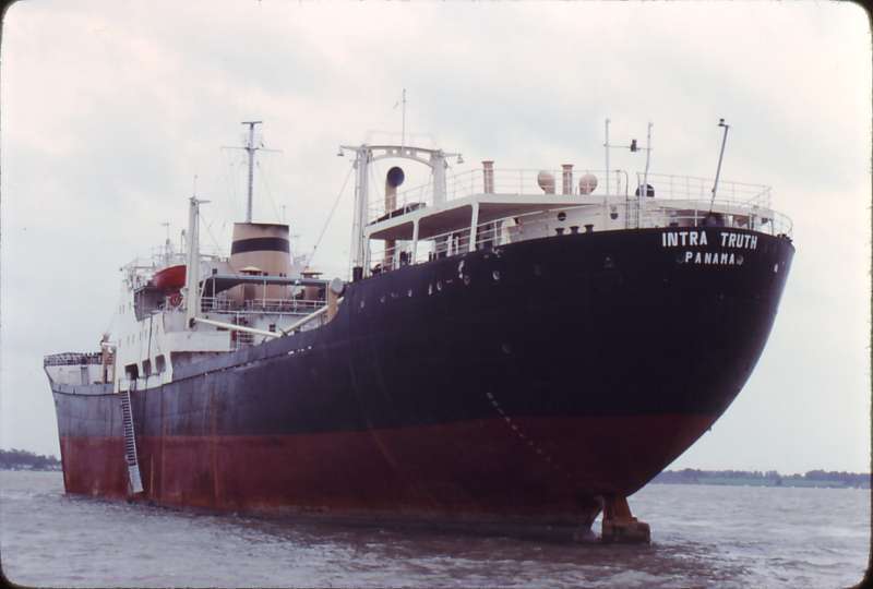 INTRA TRUTH laid up in the River Blackwater 16 October 1982. Date: 1982.